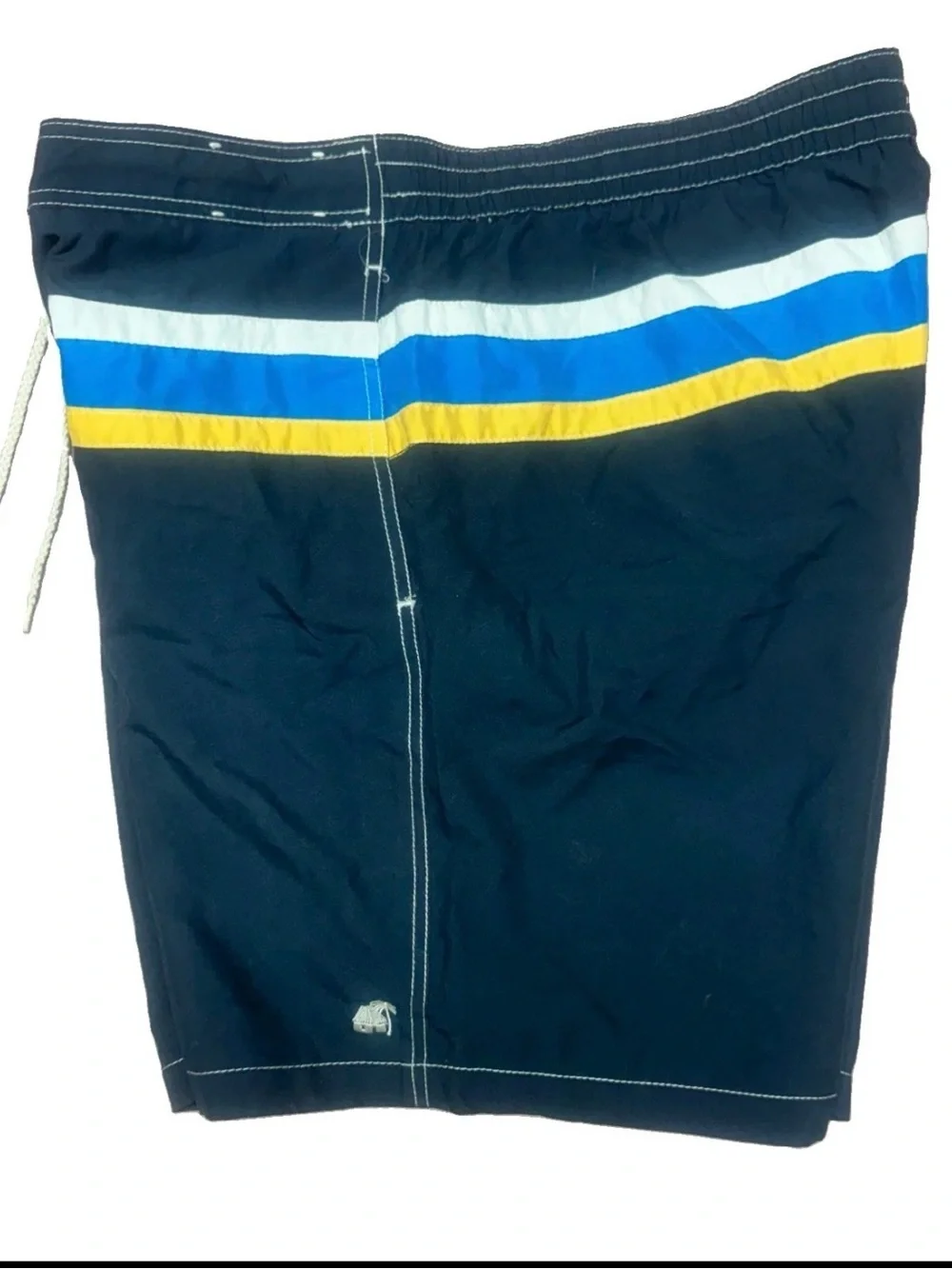 Caribbean Joe Swim Shorts with Blue and Yellow Stripes XL